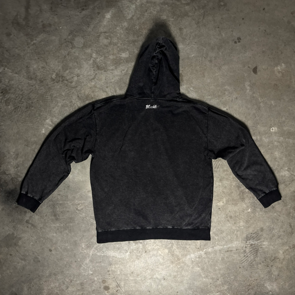 Baseline Acid-Wash Hoodie — Black