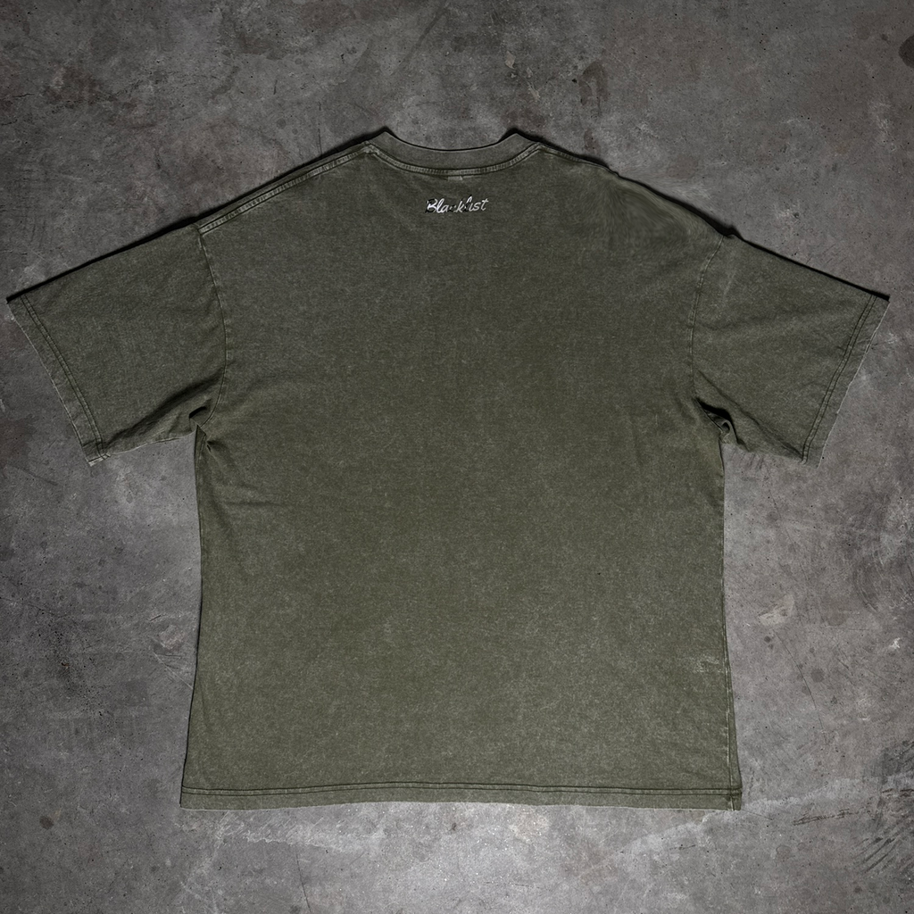 Baseline Acid-Wash Tee — Olive