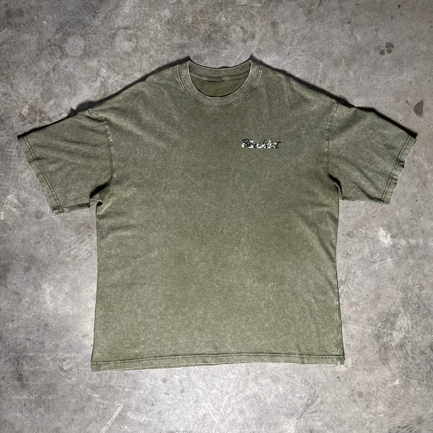 Baseline Acid-Wash Tee — Olive
